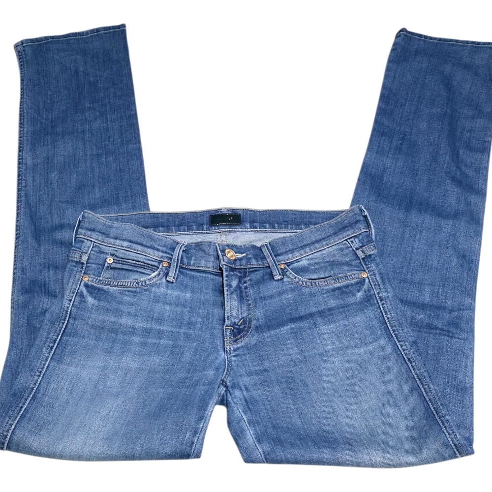 MOTHER The Rascal Jeans Size 25 Medium Kitty Blue Mid Rise Straight Made USA